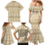 Pasifika Sataoa Pattern Simple Motif Family Matching Mermaid Dress and Hawaiian Shirt Beige Tan LT9 - Polynesian Pride