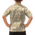 Pasifika Sataoa Pattern Simple Motif Family Matching Puletasi and Hawaiian Shirt Beige Tan LT9 - Polynesian Pride