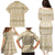 Pasifika Sataoa Pattern Simple Motif Family Matching Puletasi and Hawaiian Shirt Beige Tan LT9 - Polynesian Pride