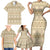 Pasifika Sataoa Pattern Simple Motif Family Matching Short Sleeve Bodycon Dress and Hawaiian Shirt Beige Tan LT9 - Polynesian Pride