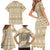 Pasifika Sataoa Pattern Simple Motif Family Matching Short Sleeve Bodycon Dress and Hawaiian Shirt Beige Tan LT9 - Polynesian Pride