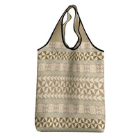 Pasifika Sataoa Pattern Simple Motif Grocery Bag Beige Tan LT9 - Polynesian Pride