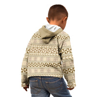 Pasifika Sataoa Pattern Simple Motif Kid Hoodie Beige Tan LT9 - Polynesian Pride