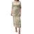 Pasifika Sataoa Pattern Simple Motif Puletasi Beige Tan LT9 Long Dress Beige Tan - Polynesian Pride