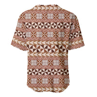 Pasifika Sataoa Pattern Simple Motif Baseball Jersey Brown Beige Tan LT9 - Polynesian Pride