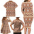 Pasifika Sataoa Pattern Simple Motif Family Matching Long Sleeve Bodycon Dress and Hawaiian Shirt Brown Beige Tan LT9 - Polynesian Pride