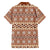 Pasifika Sataoa Pattern Simple Motif Family Matching Long Sleeve Bodycon Dress and Hawaiian Shirt Brown Beige Tan LT9 - Polynesian Pride