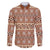 Pasifika Sataoa Pattern Simple Motif Family Matching Long Sleeve Bodycon Dress and Hawaiian Shirt Brown Beige Tan LT9 Dad's Shirt - Long Sleeve Brown - Polynesian Pride