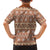 Pasifika Sataoa Pattern Simple Motif Family Matching Off Shoulder Long Sleeve Dress and Hawaiian Shirt Brown Beige Tan LT9 - Polynesian Pride