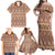 Pasifika Sataoa Pattern Simple Motif Family Matching Off Shoulder Maxi Dress and Hawaiian Shirt Brown Beige Tan LT9 - Polynesian Pride