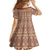 Pasifika Sataoa Pattern Simple Motif Family Matching Off Shoulder Short Dress and Hawaiian Shirt Brown Beige Tan LT9 - Polynesian Pride