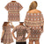 Pasifika Sataoa Pattern Simple Motif Family Matching Off Shoulder Short Dress and Hawaiian Shirt Brown Beige Tan LT9 - Polynesian Pride