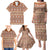 Pasifika Sataoa Pattern Simple Motif Family Matching Puletasi and Hawaiian Shirt Brown Beige Tan LT9 - Polynesian Pride