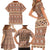 Pasifika Sataoa Pattern Simple Motif Family Matching Short Sleeve Bodycon Dress and Hawaiian Shirt Brown Beige Tan LT9 - Polynesian Pride