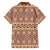 Pasifika Sataoa Pattern Simple Motif Family Matching Short Sleeve Bodycon Dress and Hawaiian Shirt Brown Beige Tan LT9 - Polynesian Pride