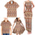 Pasifika Sataoa Pattern Simple Motif Family Matching Tank Maxi Dress and Hawaiian Shirt Brown Beige Tan LT9 - Polynesian Pride