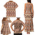 Pasifika Sataoa Pattern Simple Motif Family Matching Tank Maxi Dress and Hawaiian Shirt Brown Beige Tan LT9 - Polynesian Pride