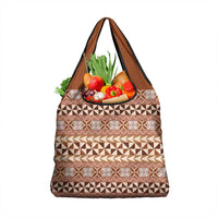 Pasifika Sataoa Pattern Simple Motif Grocery Bag Brown Beige Tan LT9 1-pack One Size Brown - Polynesian Pride