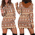 Pasifika Sataoa Pattern Simple Motif Hoodie Dress Brown Beige Tan LT9 - Polynesian Pride