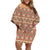 Pasifika Sataoa Pattern Simple Motif Off Shoulder Short Dress Brown Beige Tan LT9 Women Brown - Polynesian Pride