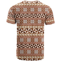 Pasifika Sataoa Pattern Simple Motif T Shirt Brown Beige Tan LT9 - Polynesian Pride