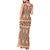 Pasifika Sataoa Pattern Simple Motif Tank Maxi Dress Brown Beige Tan LT9 - Polynesian Pride