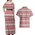 Pasifika Sataoa Pattern Simple Motif Couples Matching Off Shoulder Maxi Dress and Hawaiian Shirt Cherry LT9 - Polynesian Pride