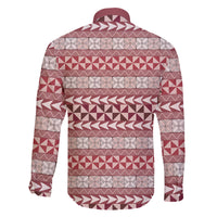 Pasifika Sataoa Pattern Simple Motif Family Matching Mermaid Dress and Hawaiian Shirt Cherry LT9 - Polynesian Pride