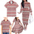 Pasifika Sataoa Pattern Simple Motif Family Matching Off Shoulder Long Sleeve Dress and Hawaiian Shirt Cherry LT9 - Polynesian Pride