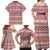 Pasifika Sataoa Pattern Simple Motif Family Matching Off Shoulder Maxi Dress and Hawaiian Shirt Cherry LT9 - Polynesian Pride