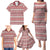 Pasifika Sataoa Pattern Simple Motif Family Matching Puletasi and Hawaiian Shirt Cherry LT9 - Polynesian Pride