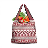Pasifika Sataoa Pattern Simple Motif Grocery Bag Cherry LT9 1-pack One Size Cherry - Polynesian Pride