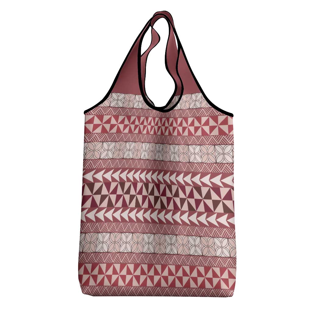 Pasifika Sataoa Pattern Simple Motif Grocery Bag Cherry LT9 - Polynesian Pride