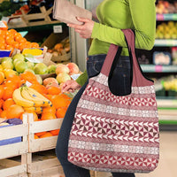Pasifika Sataoa Pattern Simple Motif Grocery Bag Cherry LT9 - Polynesian Pride