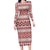 Pasifika Sataoa Pattern Simple Motif Long Sleeve Bodycon Dress Cherry LT9 Long Dress Cherry - Polynesian Pride