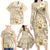 Pasifika Sataoa Pattern Plumeria Vintage Family Matching Long Sleeve Bodycon Dress and Hawaiian Shirt Beige Tan LT9 - Polynesian Pride