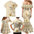 Pasifika Sataoa Pattern Plumeria Vintage Family Matching Mermaid Dress and Hawaiian Shirt Beige Tan LT9 - Polynesian Pride