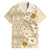 Pasifika Sataoa Pattern Plumeria Vintage Family Matching Off Shoulder Short Dress and Hawaiian Shirt Beige Tan LT9 Dad's Shirt - Short Sleeve Beige Tan - Polynesian Pride