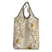 Pasifika Sataoa Pattern Plumeria Vintage Grocery Bag Beige Tan LT9 - Polynesian Pride