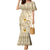 Pasifika Sataoa Pattern Plumeria Vintage Mermaid Dress Beige Tan LT9 Women Beige Tan - Polynesian Pride