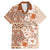 Pasifika Sataoa Pattern Plumeria Vintage Family Matching Mermaid Dress and Hawaiian Shirt Brown Beige Tan LT9 Dad's Shirt - Short Sleeve Brown - Polynesian Pride