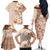 Pasifika Sataoa Pattern Plumeria Vintage Family Matching Off Shoulder Long Sleeve Dress and Hawaiian Shirt Brown Beige Tan LT9 - Polynesian Pride