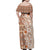 Pasifika Sataoa Pattern Plumeria Vintage Family Matching Off Shoulder Maxi Dress and Hawaiian Shirt Brown Beige Tan LT9 - Polynesian Pride