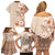 Pasifika Sataoa Pattern Plumeria Vintage Family Matching Off Shoulder Short Dress and Hawaiian Shirt Brown Beige Tan LT9 - Polynesian Pride