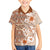 Pasifika Sataoa Pattern Plumeria Vintage Family Matching Off Shoulder Short Dress and Hawaiian Shirt Brown Beige Tan LT9 Son's Shirt Brown - Polynesian Pride