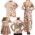 Pasifika Sataoa Pattern Plumeria Vintage Family Matching Summer Maxi Dress and Hawaiian Shirt Brown Beige Tan LT9 - Polynesian Pride