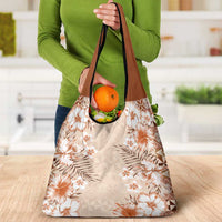 Pasifika Sataoa Pattern Plumeria Vintage Grocery Bag Brown Beige Tan LT9 - Polynesian Pride
