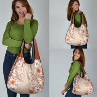 Pasifika Sataoa Pattern Plumeria Vintage Grocery Bag Brown Beige Tan LT9 - Polynesian Pride