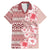 Pasifika Sataoa Pattern Plumeria Vintage Family Matching Mermaid Dress and Hawaiian Shirt Cherry LT9 Dad's Shirt - Short Sleeve Cherry - Polynesian Pride