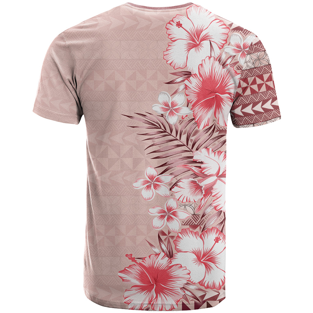Pasifika Sataoa Pattern Plumeria Vintage T Shirt Cherry LT9 - Polynesian Pride
